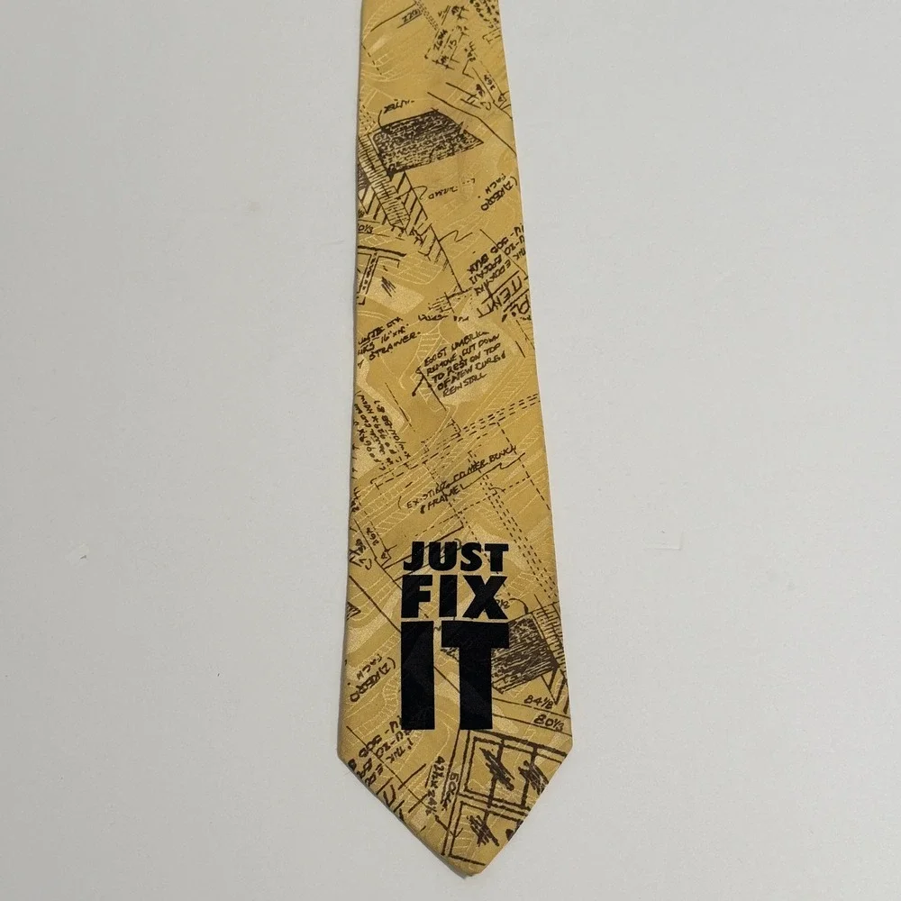 Vintage Home Improvement Just Fix It Novelty Blueprint Neck Tie Tim Allen TV